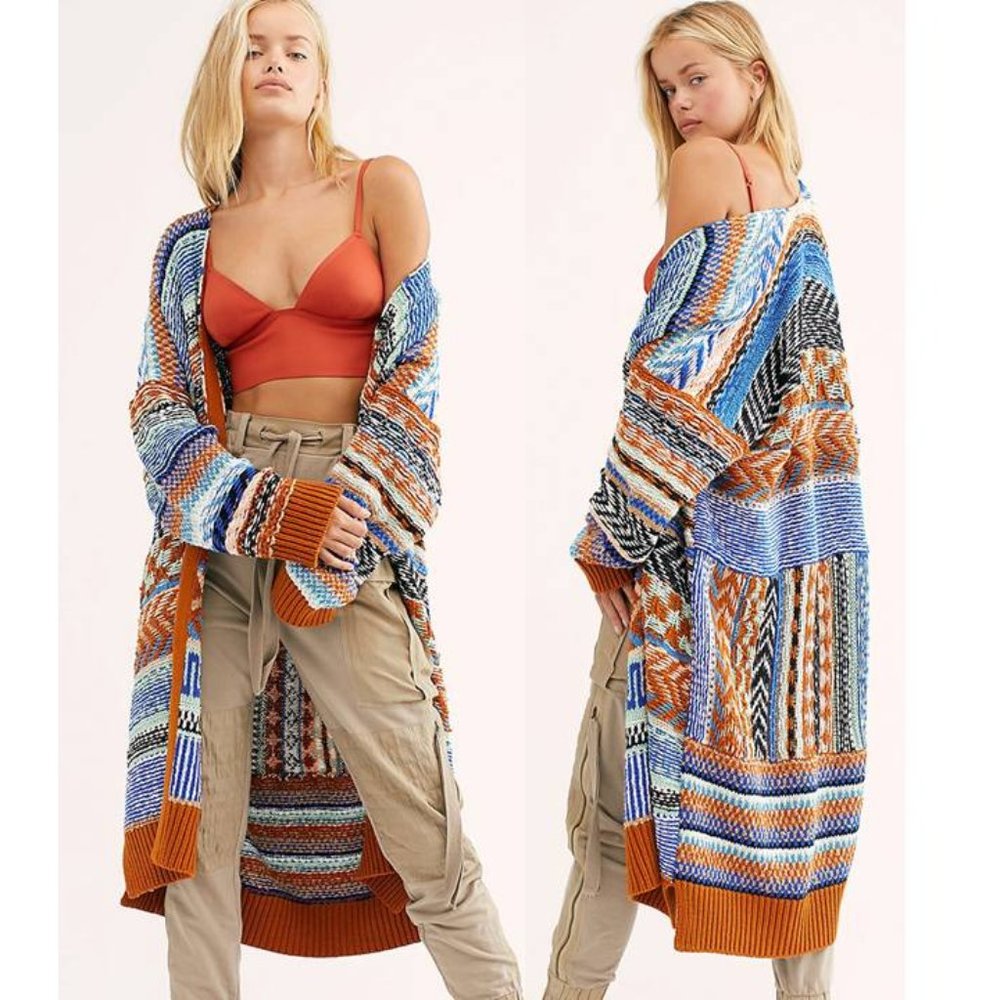 NWT Color Me Gypsy Maxi Cardi Sz L